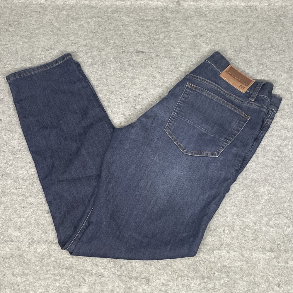 Travis Mathew Golf Mens 30 x 31 Blue Med Wash Featherweight Slim Straight Jeans
